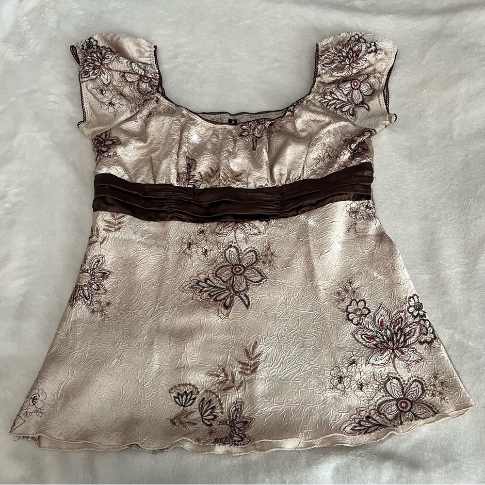 Heart Soul Floral Embroidered Babydoll Top